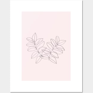 Boho Neutral Beige, Line Art Botanical Posters and Art